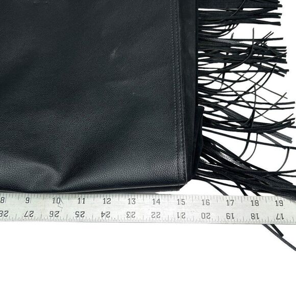 Victoria's Secret Women's Black Faux Leather Fringe Tote‎ Shoulder Bag - Picture 11 of 13